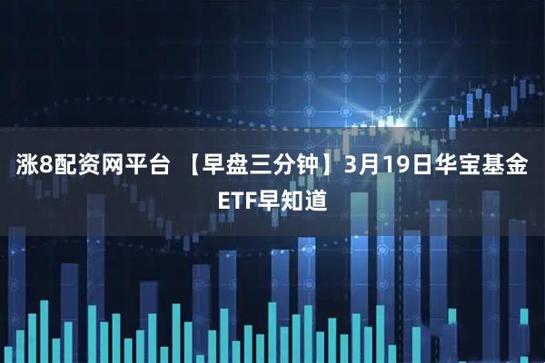 涨8配资网平台 【早盘三分钟】3月19日华宝基金ETF早知道